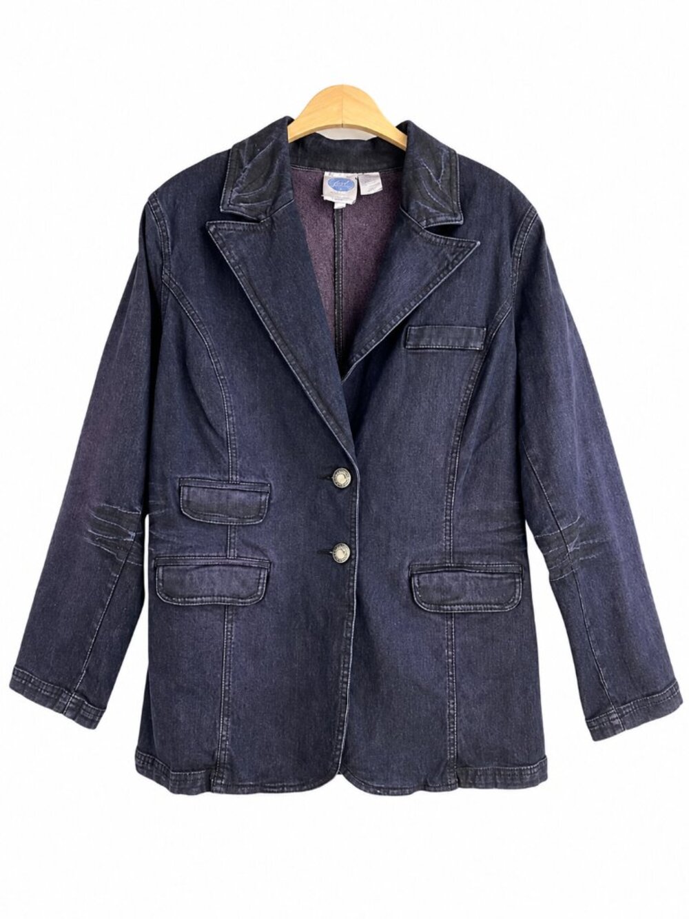 Y2K DG2 Diane Gilman Denim Blazer Women M Purple Whimsigoth Dark Academia